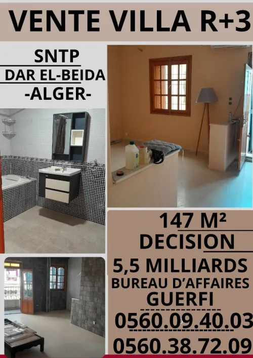 Vente Villa Alger Dar el beida