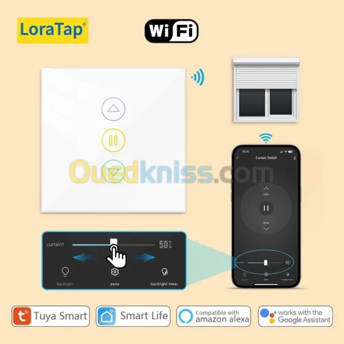 Interrupteur volet roulant connecté, fonction avec tuya, smart life,compatible avec Alexa