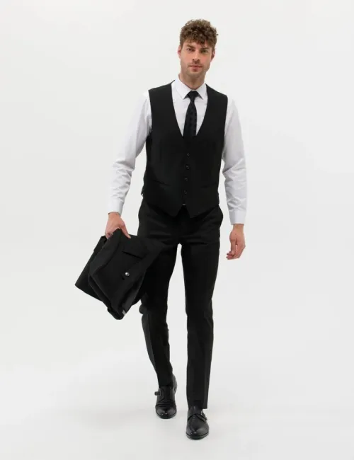 Costume noir avec gilet Pierre Cardin 50