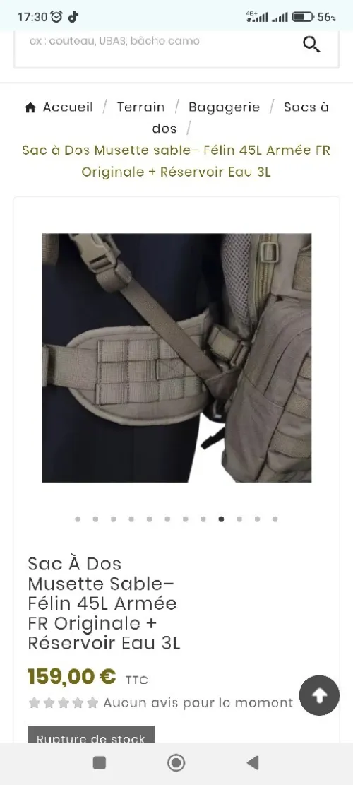 sac de combat 45l tecpack model 2017