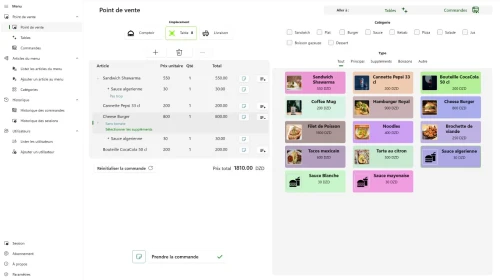 Kiober Food POS, logiciel de caisse pour les cafés, restaurants, pizzeria et snacks.