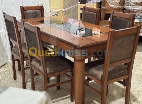 Table de salle à manger bois hêtre 6 chaises 