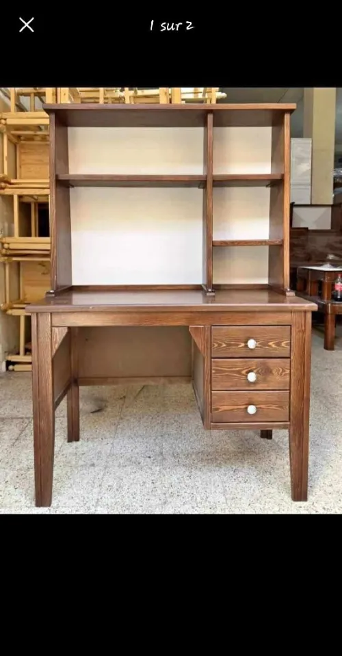 bureau bois rouge solide 