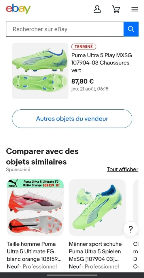 Puma Ultra (Caba France) - Original - Pointure 42 - Crampons Moulés