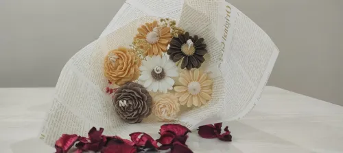 Bouquet de fleurs Bougie Parfumée Personnalisé 