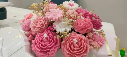 Box fleurs bougie parfumée personnalisé 