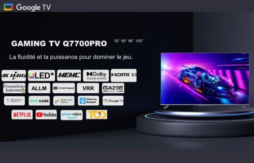 TV IRIS 65" Gaming TV 144 HRZ QLED PRO Q7700 GOOGLE TV SMART ANDROID 65 POUCES