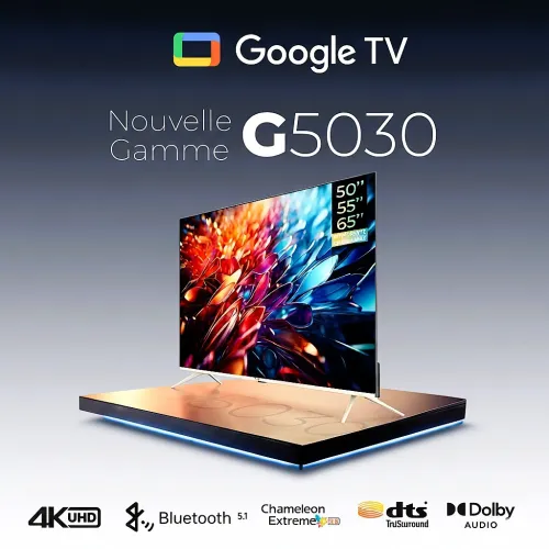 TV IRIS 50" G5030 GOOGLE TV 4K UHD SMART ANDROID 50 POUCES