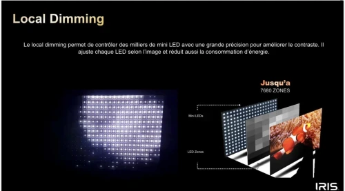 TV IRIS 55" QD MINI LED S9800 GOOGLE TV 144 Hz OMNIVIEW MEMC VRR ALLM 4k UHD ANDROID 14 + BARRE DE SON INTEGRÉE