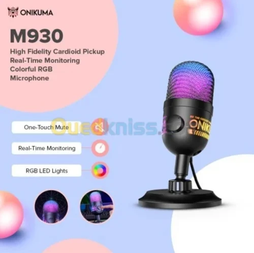 Microphone ONIKUMA M930 WIRED RGB 360 SOUD