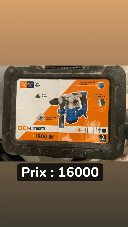 Marteau perforateur filaire DEXTER 1500rh2-50.5, 1500 W