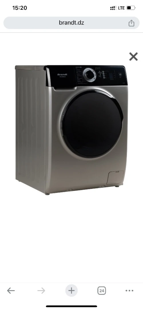 Lave linge Brandt 10,5 kg grise black édition