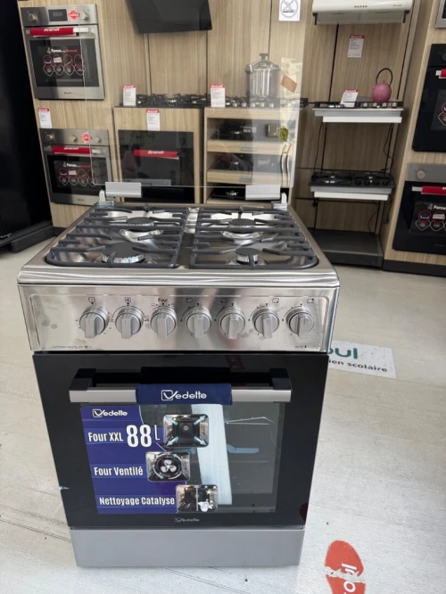 Cuisinière Vedette Gaz-Gaz ventilé inox