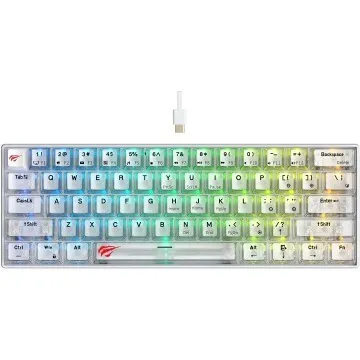 CLAVIER HAVIT GAMING MECANIQUE KB903L TRANSPARENT ( RED SWITCH )