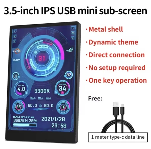 Mini Écran IPS 3.5 USB Moniteur de Performance PC