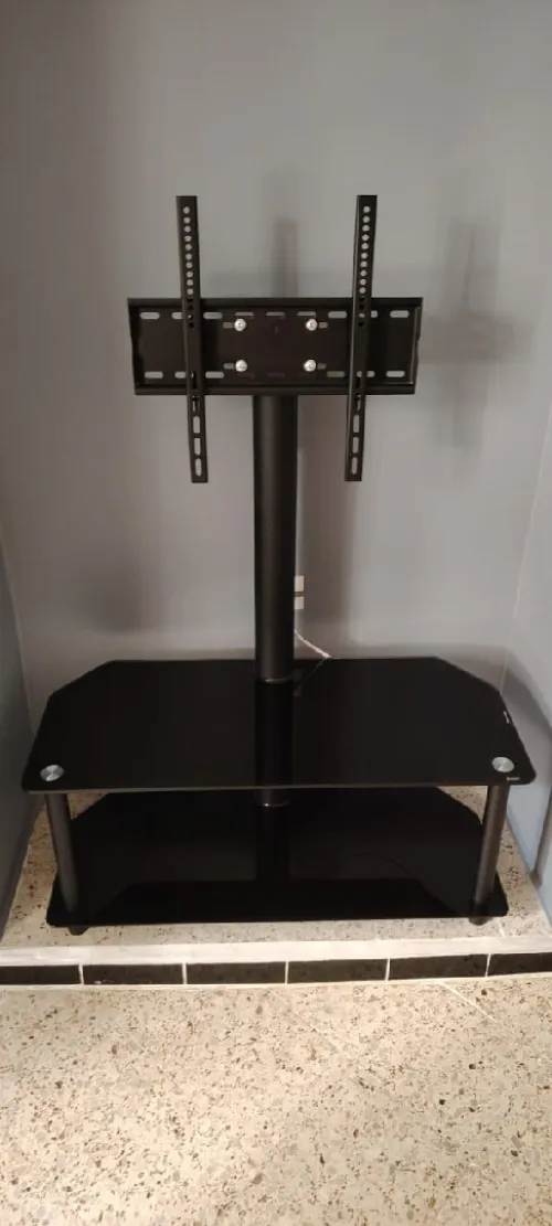 Meuble TV en verre noir avec