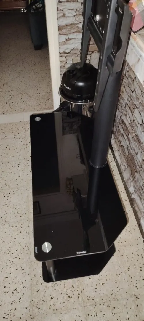 Meuble TV en verre noir avec