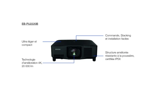 DATA SHOW EPSON Vidéoprojecteurs 4K EB-PU2220B 3LCD 20 000 Lumens WUXGA