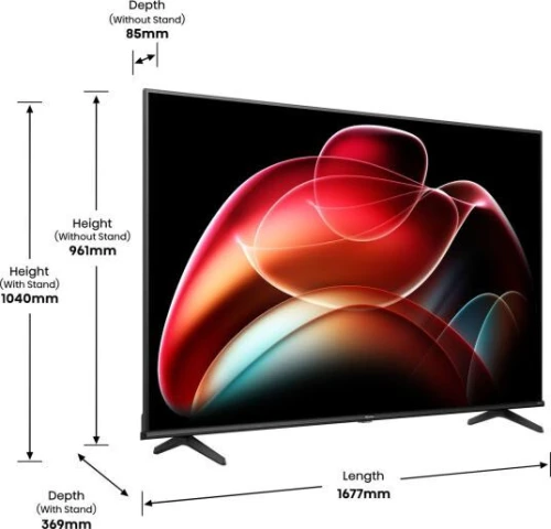 HISENSE 4K 75" UHD, SMART TV, DOLBY VISION, ÉCRAN SANS BORD