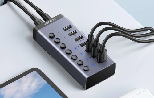 HUB UGREEN USB-C TO 7-Port USB 3.0 DC 12V