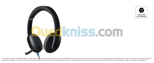 Logitech H540 Casque Filaire, Ecouteurs Stéréo Anti-Parasites, USB- Noir 