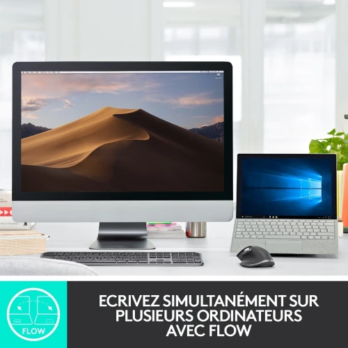 Clavier sans fil Logitech MX Keys Plus Bluetooth -rétro-éclairage-technologie Logitech Flow -AZERTY