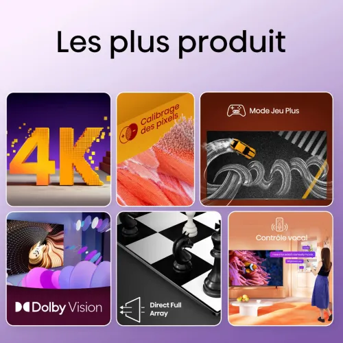 HISENSE 4K 75" UHD, SMART TV, DOLBY VISION, ÉCRAN SANS BORD