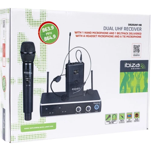 Double Microphone 1x à main 1x serre tête + Microphone Cravatte 