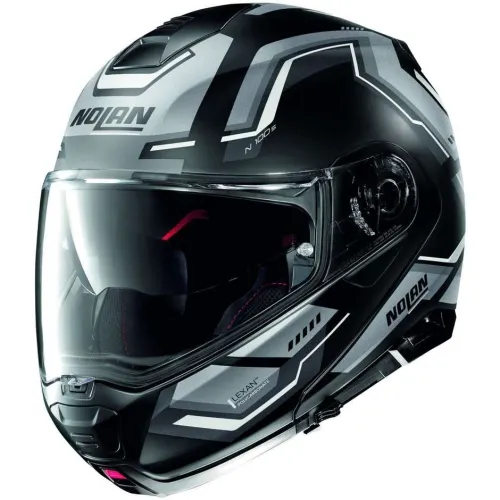 CASQUE NOLAN N100-5 UPWIND N-COM 057 NOIR MAT-GRIS-BLANC "ORIGINAL"