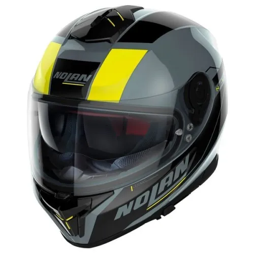Casque NOLAN N80-8 50 TH MANDRAKE N-COM 048 GRIS ARDOISE-JAUNE "ORIGINAL"