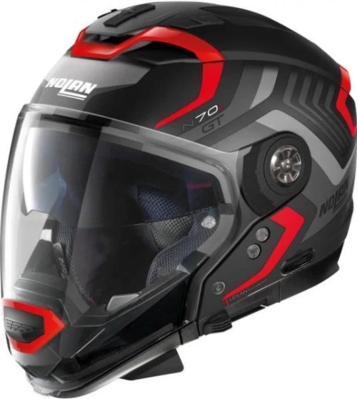 CASQUE NOLAN N70-2 GT SPINNAKER N-COM 043 NOIT MAT-GRIS-ROUGE. "Original"