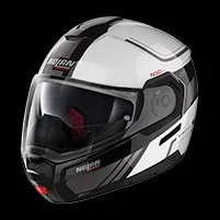 Casque NOLAN N90-3 VOYAGER N-COM 017 BLANC METAL-GRIS. "Original"
