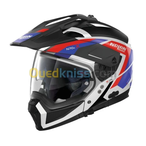 CASQUE NOLAN N70-2 X GRANDES ALPES N-COM N-COM 026 BLANC METAL-ROUGE-BLEU. "Original"