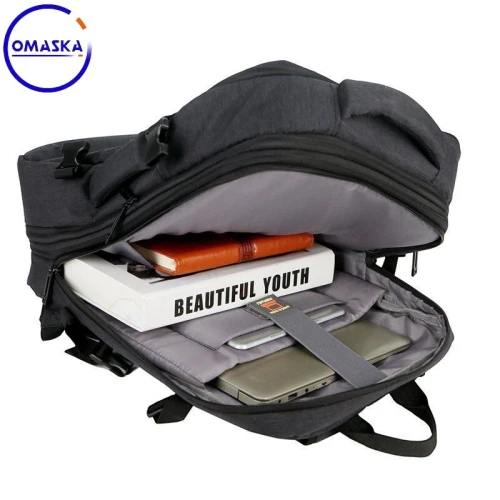 Sac A Dos (Porte Pc) En Polyester Imperméable avec Extensiion