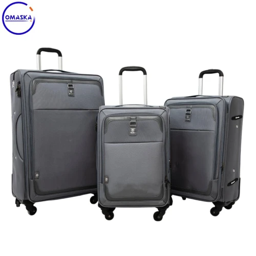 PACK 5 ARTICL OMASKA DE VOYAGE --SERIE VALISE 3 PIECES TISSU-RANGEMENT -SANGLE -OREILLER -BALANCE