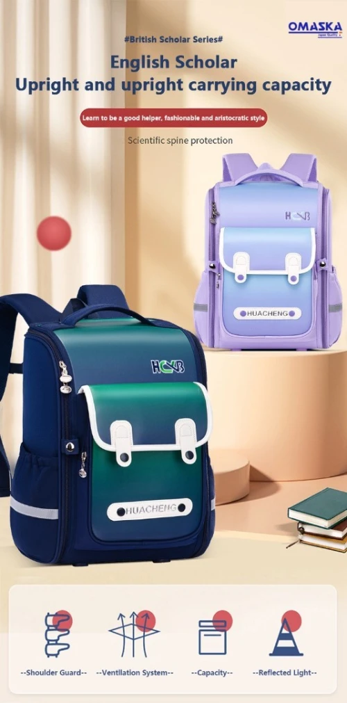 Sac à dos orthopédique Pliable en Oxford pour enfants avec Ceinture Blanche