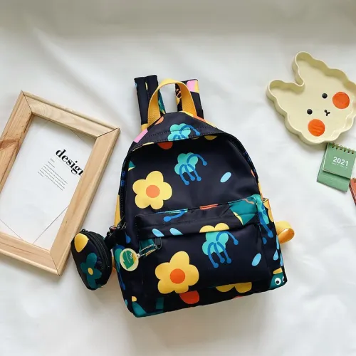 Sac À Dos  graphique de dessin animé pour enfants, étui à monnaie, fleur, mode