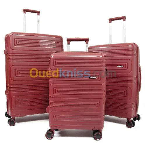 Série de trois Valises Omaska Maze Incassables En 100% Polypropylène BOURDEUX 
