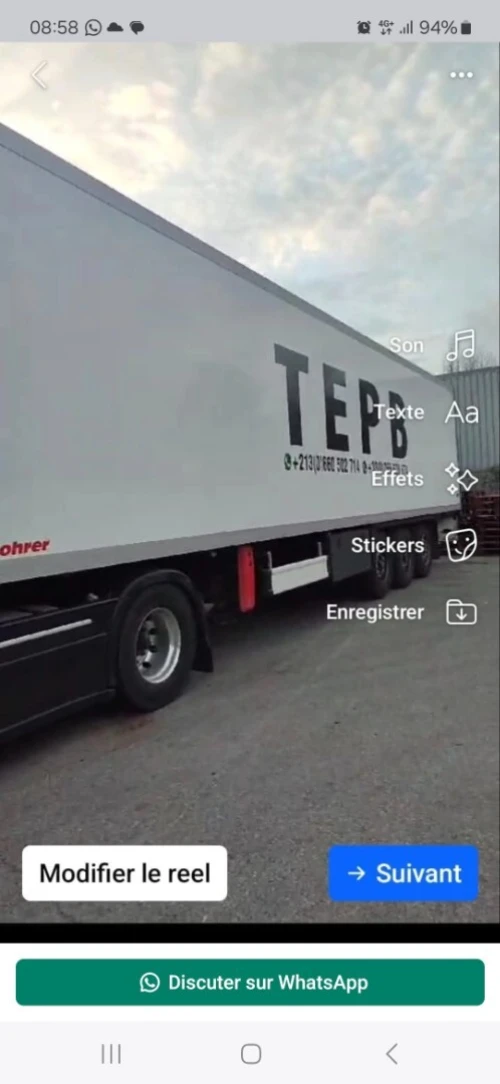 Transport frigorifique 20 T