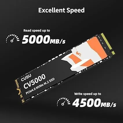 CUSU CV5000 SSD 2TB PCIe Gen4x4 NVMe M.2 2280 Internal Solid