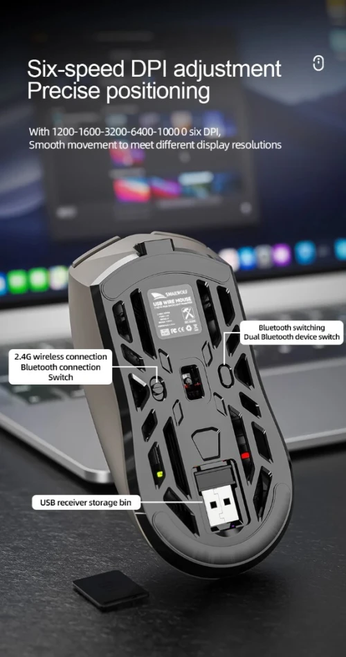  RS8 Bluetooth sans fil léger e-sports 10k DPI 