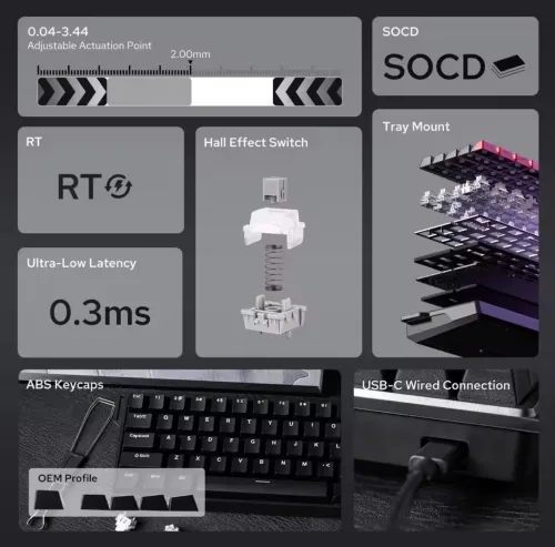 Clavier Mechanique AULA WIN60 HE RGB Neuf