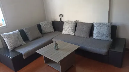 Vente salon coin en L gris 6 places