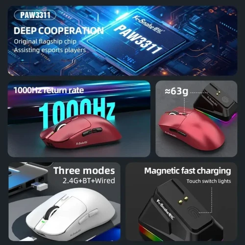 MOUSE GAMING K-SNAKE X11 PRO WIRELESS BLACK