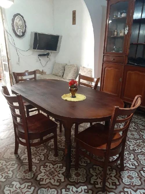 Table De Salle À manger Ovale avec 4 Chaises 