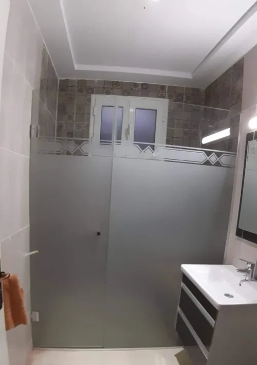 cabine douche garde-corps 