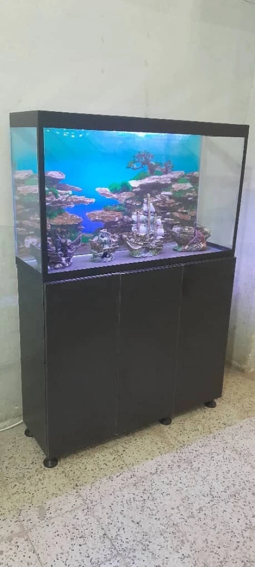 Aquarium avec meuble 1 mètre haute finition