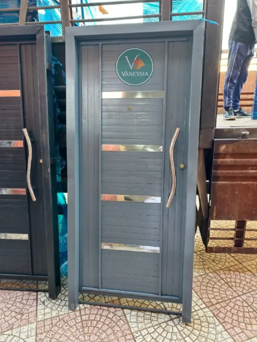 Porte D'Entrée 1M En Fer  Avec Plaque Inox