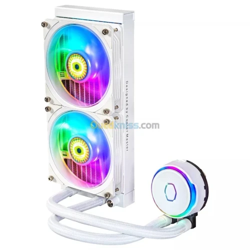 COOLER MASTER MASTERLIQUID PL240 FLUX - WATERCOOLING ARGB WHITE - INTEL ET AMD - 2 FAN LED 120MM