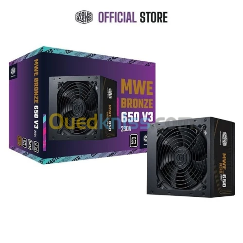 COOLER MASTER MWE BRONZE 650W V3 - ALIMENTATION 80 PLUS BRONZE - 230 V - ATX 3.1 - DC TO DC - NOIR